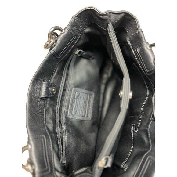 Coach Penelope Black Pebbled Leather 9x12x5” Hand Bag PurseTurn-Lock - Picture 7 of 16